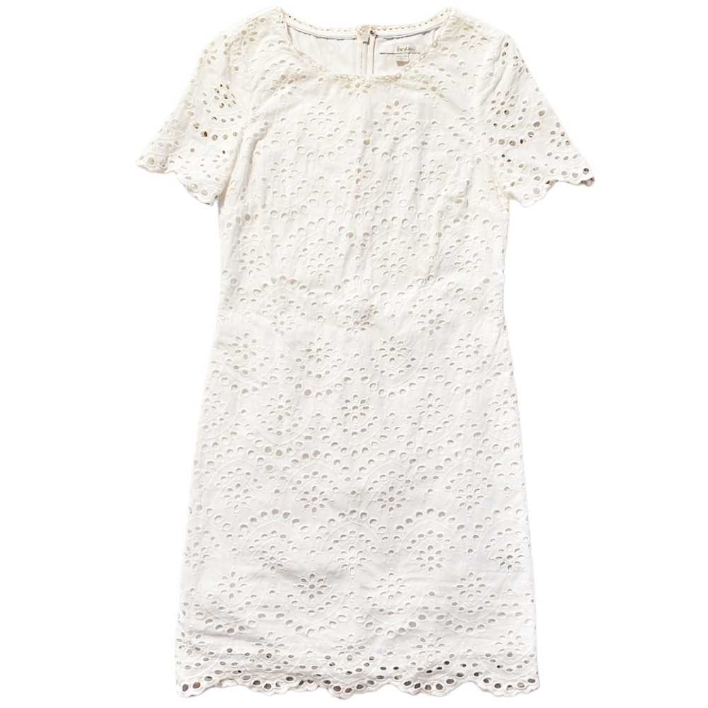 Boden Isadora Ivory Broderie Dress US4